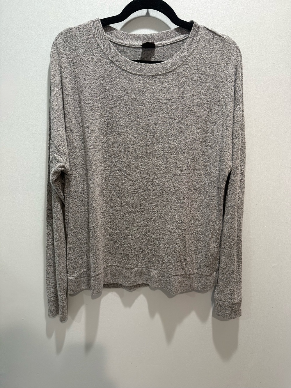 Free Press Gray Marled Knit Sweater Lightweight Long Sleeve Pullover